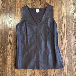 Ecru brown leather top
